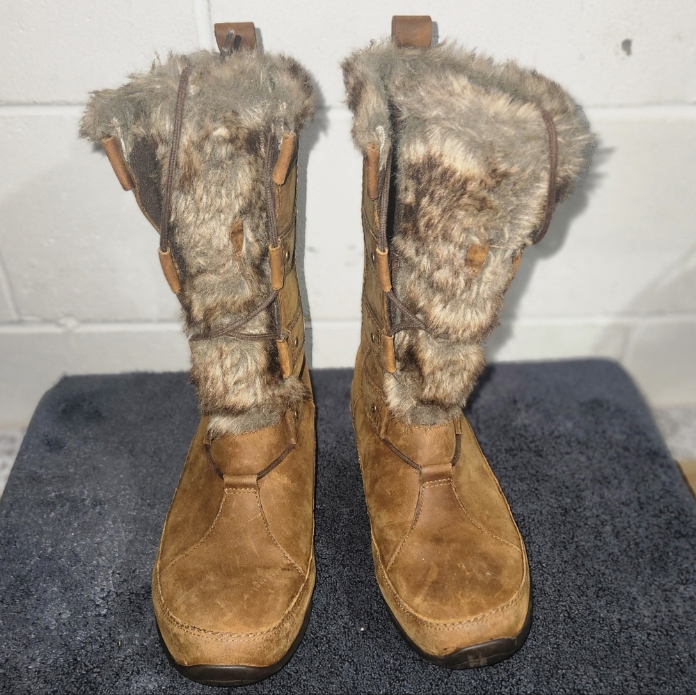 ‼️OFFERS‼️The North Face Abby IV Luxe Full Grain Leather Faux Fur Boots Size 8